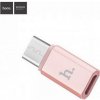 Adaptér a redukce k mobilu HOCO USB-C - microUSB růžový 92798