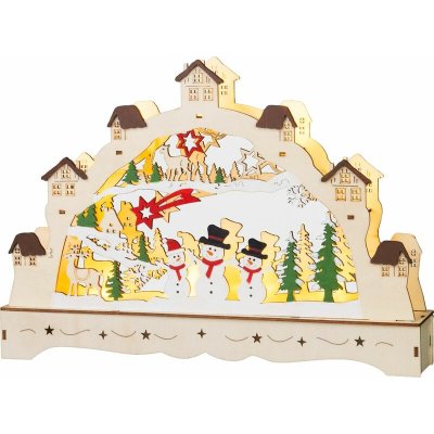 MagicHome Vianoce Dekorace MagicHome Vánoce, Vesnička, 9xLED teplá bílá, 2xAAA, IP20, 33x5x23,5 cm – Hledejceny.cz