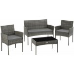 tectake 406018 ratanová zahradní sada palese pro 4 osoby šedá – Zboží Dáma