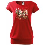 MALFINI Vánoční tričko City Santa a sobíci – Zboží Dáma