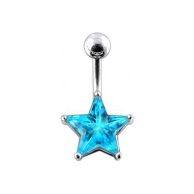 Šperky4U stříbrný piercing do pupíku hvězda BP01019-Q