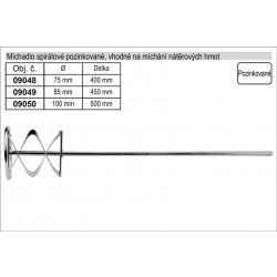 VOREL TO-09050 Míchací metla spirálová 100x500 mm