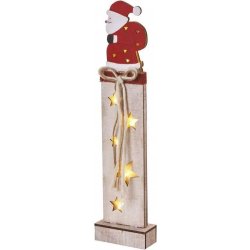 Emos DCWW11 LED dekorace dřevěná Santa 46 cm 2x AA