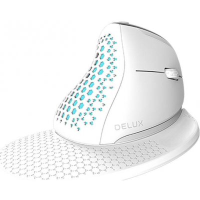 Delux Bezdrátová ergonomická myš M618XSD BT+2.4G RGB (bílá)