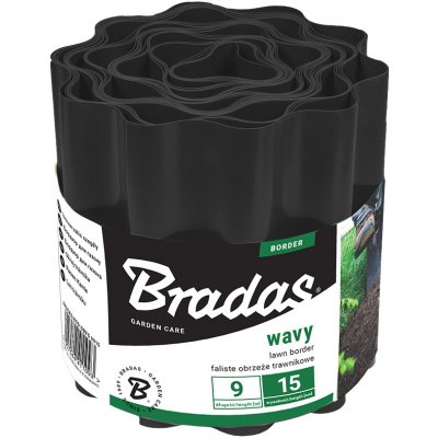 Bradas trávníkový obrubníkový pás Wavy 10 cm / 9 m černý 1 ks – Hledejceny.cz