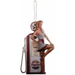 Nástěnná kovová cedule Gasoline s pin-up blondýnkou - 45*70 cm - Clayre & Eef – Hledejceny.cz