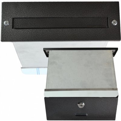 DOPRODEJ Poštovní schránka 275x90x400 mm, stříbrná antik, pro zabudování do zdi s max. šířkou 350 mm, max. formát listu: A4 – Zboží Mobilmania