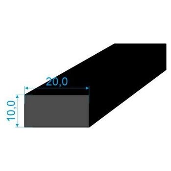 0596120 Pryžový profil 10x20mm, EPDM 70°Sh obdélníkový