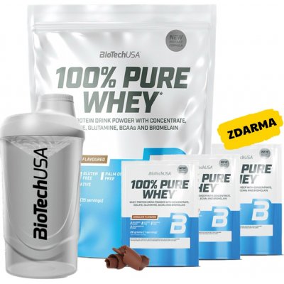 AKCE BioTech 100% Pure Whey 1000 g + ZDARMA Šejkr 600 ml + 3x vzorek – Sleviste.cz