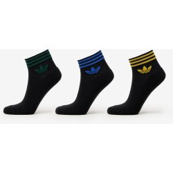 adidas Trefoil Ankle Half-Cushioned Socks 3-Pack Black/ Collegiate Green/ Blue/ Crew Yellow