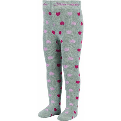 Sterntaler punčocháče termo froté zimní šedé srdíčka – Zboží Dáma
