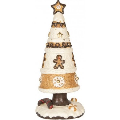Béžová dekorace stromek s perníčky Christmas Tree - Ø 24*51 cm - Clayre & Eef – Hledejceny.cz