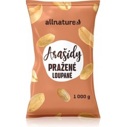 Allnature Arašídy pražené loupané nesolené ořechy pražené 1000 g