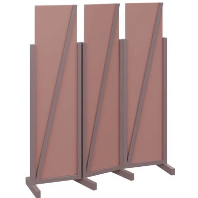 Atmosfere LINE 216 dřevěný 3-dílný paraván mobilní výška 1600 mm rám sandy lilac výplň antická růžová – Zboží Dáma