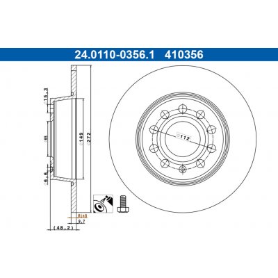 Brzdový kotouč ATE 24.0110-0356.1 (24011003561) | Zboží Auto