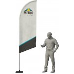 MITKO Reklamní vlajka Rider M (80x250 cm) s hliníkovým stožárem – Zkosené – Hřeb s ocelovým rotátorem ⌀ 20 mm – Hledejceny.cz