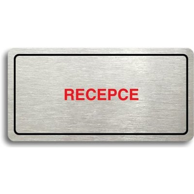 Accept Piktogram "RECEPCE" (160 × 80 mm) (stříbrná tabulka - barevný tisk) – Zbozi.Blesk.cz