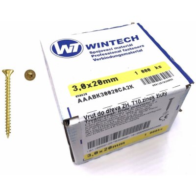Wintech vrut 3,0x 20 torx, T10, bal 1000 ks AAABK30020CA2K – Hledejceny.cz