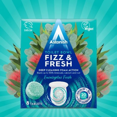 Astonish Fizz & Fresh aktivní tablety do WC Eukalyptus 8 ks – Zbozi.Blesk.cz