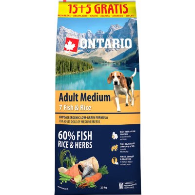 Ontario Adult Large 7 Fish & Rice 20 kg – Zboží Mobilmania