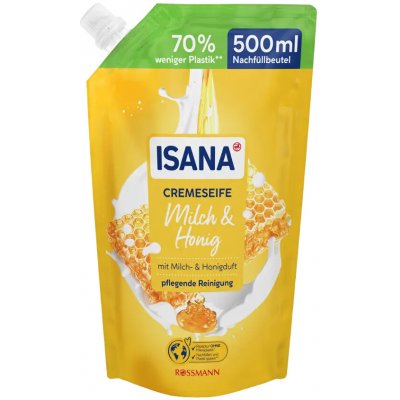 Isana krémové tekuté mýdlo Milk & Honey náhradní náplň 500 ml – Sleviste.cz