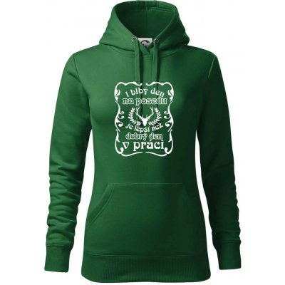 Blbý den na posedu mikina dámská Cape s kapucí Lahvově zelená – Hledejceny.cz