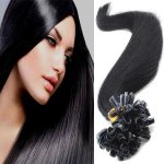 Girlshow Vlasy na metodu keratin 51 cm, kvalita Remy AAA, sada 100 ks x 0,5 g 1B černá 1B (černá)