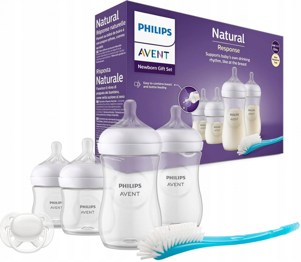 Philips Avent Novorozenecká startovní sada Anti-colic s ventilem AirFree + krém na bradavky 30 ml dárková sada