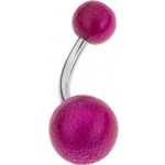 Šperky eshop piercing do bříška kuličky fuchsiové barvy perleťový lesk akryl PC20.30 – Zboží Dáma
