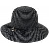 Klobouk Biju Dámský slaměný klobouk s mašličkou 9001607-1 černý