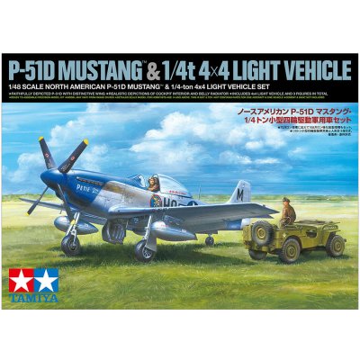 Tamiya North American P 51D Mustang & Ton 4x4 Light Vehicle Set1:4 1:48 – Hledejceny.cz