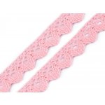 Bavlněná krajka paličkovaná šíře 15 mm Varianta: 31 růžová sv. (bavlna), Balení: 27 m – Zboží Dáma