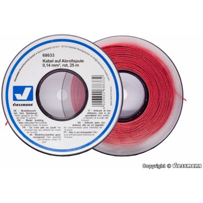 Viessmann Kabel na cívce červený 25 m 0,14 mm 68633