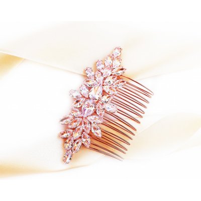Hřeben na vlasy ve stylu růžového zlata jako ozdobný prvek pro svatební účes – Hledejceny.cz