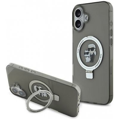 Karl Lagerfeld Ringstand Karl and Choupette MagSafe pro iPhone 16 Plus Black KLHMP16MHMRSKCK – Zboží Mobilmania