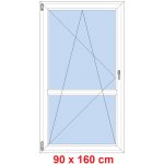 Soft Balkonové dveře s příčkou otevíravé a sklopné Antracit struktura/Antracit struktura levé 90 x 160 cm – Hledejceny.cz