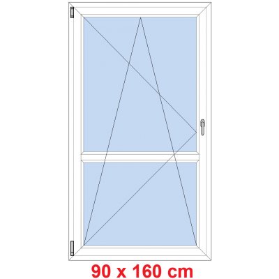 Soft Balkonové dveře s příčkou otevíravé a sklopné Antracit struktura/Antracit struktura levé 90 x 160 cm – Hledejceny.cz