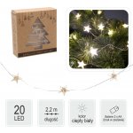 Pro-Tech shop Světelný LED řetěz hvězdičky se zlatým zdobením 20 LED na baterie 69543 – Hledejceny.cz