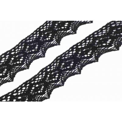 Pro Háčkování Paličkovaná krajka 46 mm černá – Zboží Mobilmania