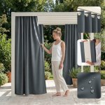 ROOM99 Garden Line venkovní závěs s očky 155 × 200 cm, tmavě šedý – Hledejceny.cz