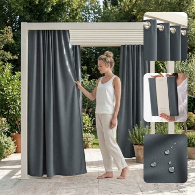 ROOM99 Garden Line venkovní závěs s očky 155 × 200 cm, tmavě šedý – Hledejceny.cz