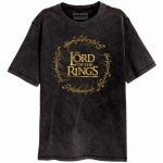 CurePink: pánské tričko Lord Of The Rings Pán prstenů: Gold Foil Logo černá – Zboží Dáma