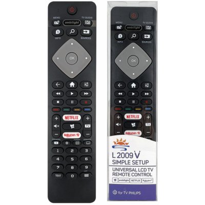 Dálkový ovladač Emerx Philips univerzální pro TV L2009 AMBILIGHT, NETFLIX, RAKUTEN , SMART – Zboží Mobilmania