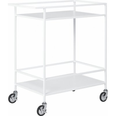 House Nordic Servírovací stolek na kolečkách se 2 policemi černá bílá dub 40x68 cm Vita Barva: Bílá – Zboží Dáma