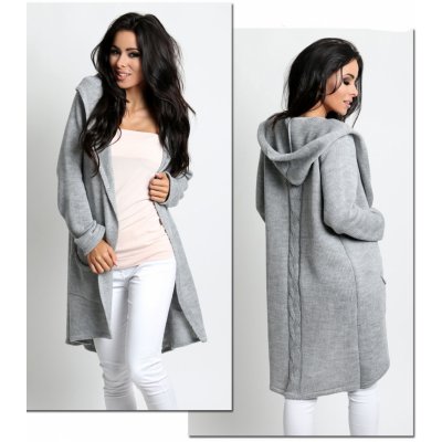 Fashionweek Pletený svetr cardigan s kapucí NEON SV044/3681 – Zboží Dáma