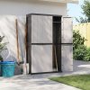 Regál a polička zahrada-XL Zahradní úložná skříň šedá a černá 97 x 37 x 165 cm PP