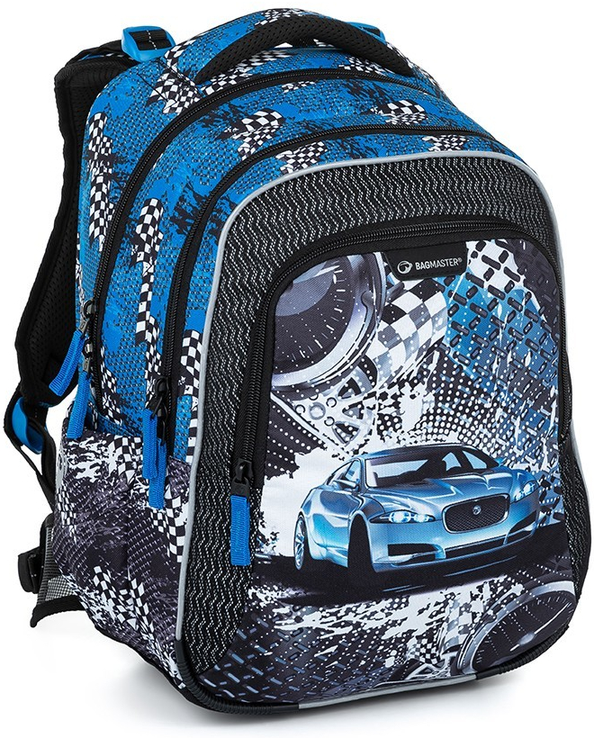 Bagmaster Lumi 23 D školní batoh modrá auto