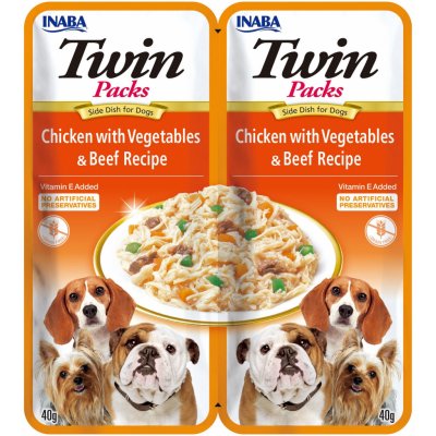 Inaba Twin Packs Dog kuře & zelenina hovězí 80 g – Zbozi.Blesk.cz