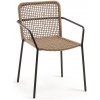 Zahradní židle a křeslo Kave Home Bomer zahradní židle s ocelovou konstrukcí hnědá