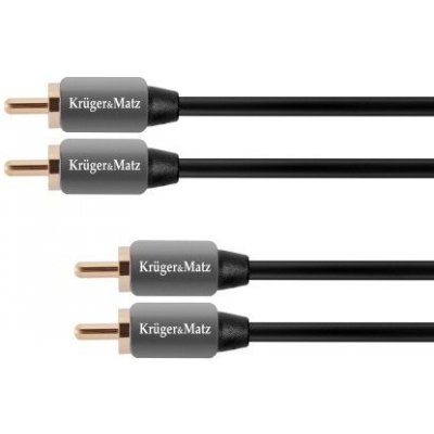 KRUGER & MATZ Kabel Audio Kruger&Matz KM0303 2RCA-2RCA Cinch 0,5m KM0303 – Zboží Mobilmania